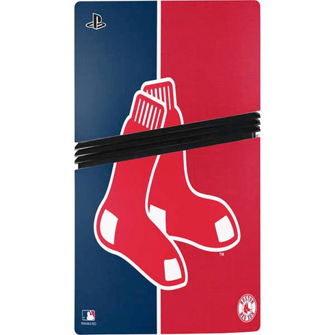 MLB Boston Red Sox Split PS5 Pro Disk Bundle  Skin